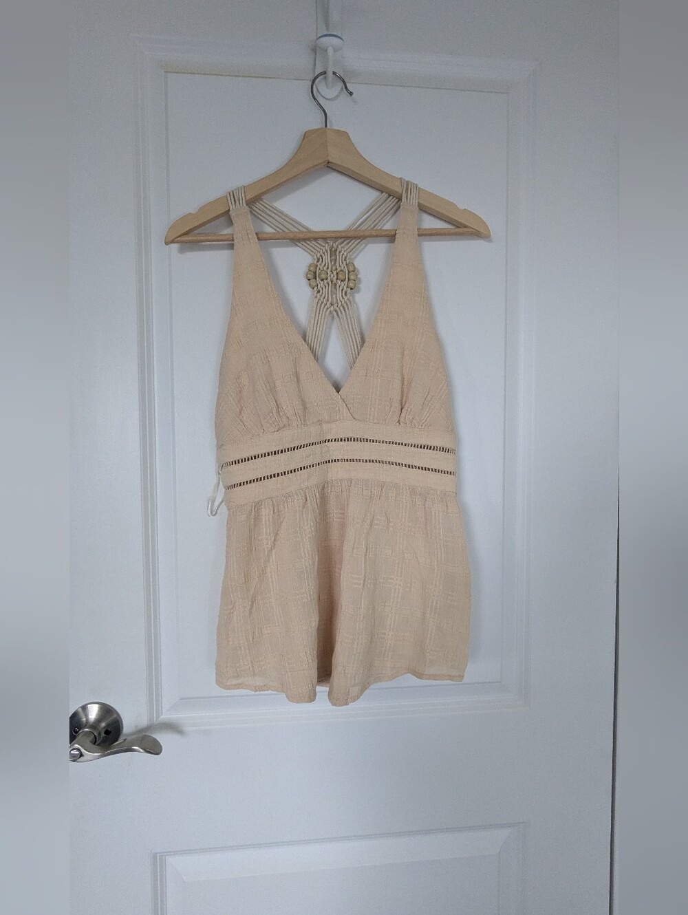 Guess by Marciano Cream Macramé Back Romper / Top (Size S)